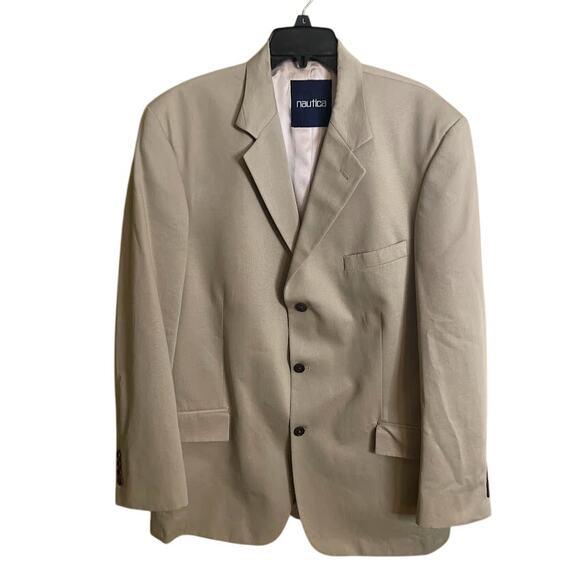 Nautica Lord & Taylor Tan Cotton Blazer - Size 44L - Excellent - Picture 1 of 9